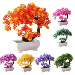 Artificial Plants Bonsai Small Tree Pot Fake Plant Flowers Potted Ornaments For Home Wedding Festival Decoration