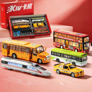 Alloy Double-Decker School Bus Toy