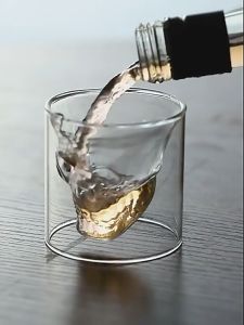 Gelas Kaca Model Tengkorak Sloki Double Wall Glass 150 ML