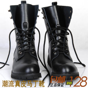 Genuine Goods Mens Boots British Korean Boots Men Genuine Leather Summer Knee High Leather Boots Mens Fashion Shoes High-Top Motorcycle Boots
