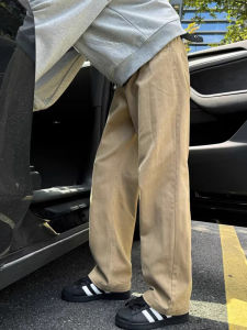 Quần Dài Nam Màu Kaki American Retro Dáng Rộng Quần Dài Thể Thao Quần Dài Ống Đứng Quần Dài Mùa Thu Quần Dài Công Sở
