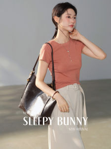 Vintage Retro Round Neck Straight Shoulder Short Sleeve T-Shirt