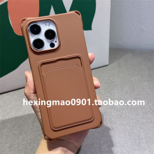 Silicone Phone Case for  16 17Promax 14Pro 13 12 Protective Corner Hanging Hole Card Holder Creative Personalized 15Plus Insertable