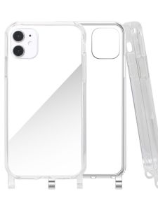 Transparent Integrated Apple 14 Phone Case with Lanyard Hole Anti-Fall Silicone Protective Cover for iPhone 13 XS Max