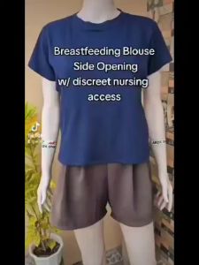 Ara Nursing/Breastfeeding Tops Blouse with Side Opening fits from S-XL