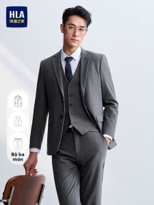 HLA | Áo Khoác Công Sở Mới Thu Ôm Body Cổ Notch Có Sọc