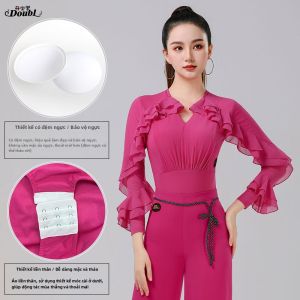 DANBAOLUO | Đầm Nhảy Latin Cổ V Có Đệm