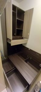 Helper room storage bed with cabinet customize/bomb shelter change to cozy helper room/store room/utility room