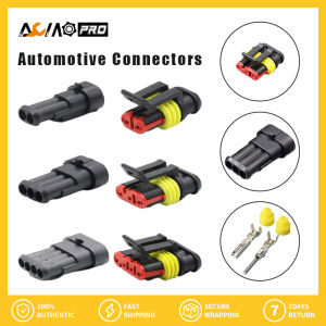 AumoPro 1PC Sealed Waterproof Connectors of 1/2/3/4/5/6-pin Terminal Amp Wire Connector Plug for Automobile Nylon Flame-retardant Wiring Conversion Accessories Ambient Light Plug Holder
