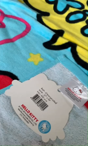 ผ้าขนหนู ขนาด 27x54 นิ้ว Hello Kitty KT-7005 พิมพ์ลายลิขสิทธิ์แท้ ผ้าCotton100% ยี่ห้อ JHC (Chilli)   No.9098