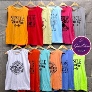 5pcs Muscle tees Cotton For men Freesize Fit to XL Menswear Top Round Neck Smooth and Comfy