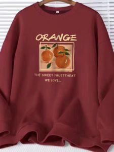 Men Brushed Hoody Winter New Arrival American Wine Red New Year Couple Clothes Loose Crew Neck Coat Fashion