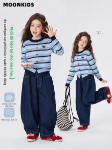 Moonkids | Bộ Áo Khoác Jeans và Quần Cho Bé Gái Thu Đông