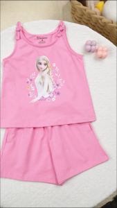 Đồ bộ bé gái mặc nhà BOMINES thun cotton hình in hoạt hình xinh xắn 3- 10 tuổi 12- 30kg DOBONOVAIELSAANNA