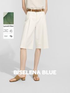 BEIQIANI | Retro Artistic Tencel Wide Leg Short Pants