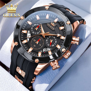 OLEVS resmi autentik jam tangan pria dewasa 2024 otomatis anti air bercahaya multifungsi dial jam tangan cowok keren