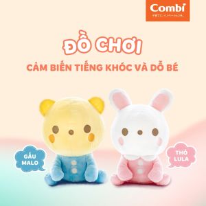Gấu Malo cảm biến tiếng khóc và dỗ bé Combi