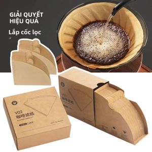 Tự Nhiên Hình Chữ V Không Tẩy Trắng Bộ Lọc Cà Phê Dùng Một Lần High透气 Tay Cầm Máy Pha Cà Phê Bộ Lọc Kích Thước 40/100 Mm