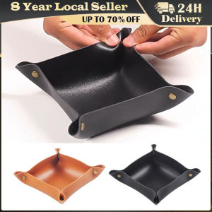 Nordic Style Leather Storage Tray Desktop Organizer for Key Jewelry Cosmetic Storage Box Folding Organizer Home Decoration Leather Herb Tobacco Rolling Tray Foldable Cigarette Tobacco Rolling Tray Tobacco Roller Grinder Tray Herb Tobacco Storage Tray