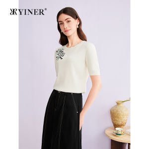 YINER | Elegant Business Casual Textured Embroidered H-shape Knitwear