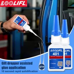 LOOLIFL | 20ml 401 Glue Instant Strong Super Glue Universal Superglue Mighty Instant Glue for Resin Ceramic Metal Glass Fast Dry