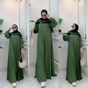 gamis combed plisket