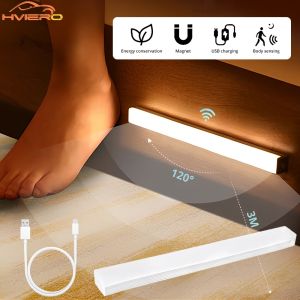 Night Lights Wireless LED Motion Sensor Lamp USB Rechargeable Magnetic For Wardrobe Room Closet Kitchen Aisle Tube Detector Bulb