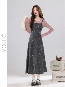 YOUXIANG | Đầm Voan Hoa Cổ Điển