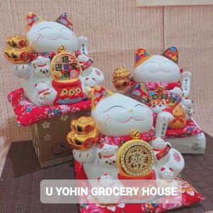 🇲🇾READY STOCK H21cm electric rocker ceramic lucky cats Series Home/Shop Decoration 高21厘米/9寸精美日式陶瓷【电动摇手】招财猫系列