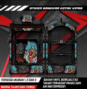 Stiker Decal Sangkar Burung Kotak Kipas Kacer Kenari Cucak Ijo Desain Barong COD Anti Air