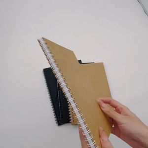 60Sheets Kraft Cover Coil Notebook A5 Double Metal Ring Writing Notebook Stationery Set for Kids