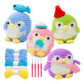 KRABALL Penguin Crochet Kit for Beginners With Video Tutorial Cotton Knitting Yarn Thread Needles Hook Knit Tool Set DIY Craft. 