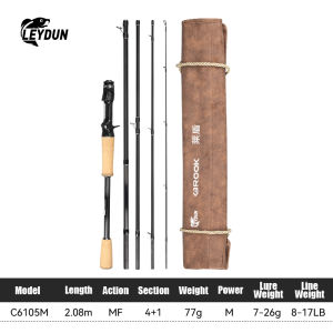Leydun BROOK Super Light Fishing Rod 4+1 Section 74g MF Action Fuji Guide M/ML Travel Spinning Casting Rod for Bass Pike Rod