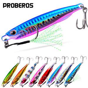 PROBEROS 8pcs Mixed Color Metal Jig 10G - 60G Artificial Baits Hard Baits Vibrant Fishing Lures for Freshwater & Saltwater