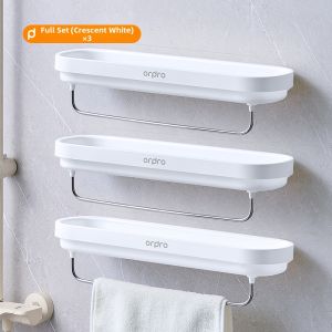 pracra | Hole-free Wall-mounted Water-draining Storage Rack
