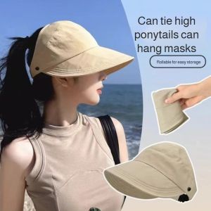Womens large face outdoor wind sun hat