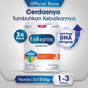 [Paket isi 2] Enfagrow Essential 3 Susu Formula Anak Usia 1-3 Tahun Rasa Vanila 1800gr