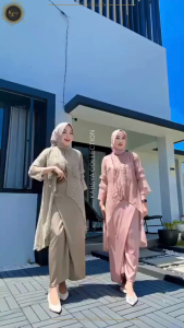 KEBAYA BROKA AURA MODEL 2 Elegan Set Brokat Cantilly / KEBAYA AURA SET KAFTAN BROKAT / One Set Dress