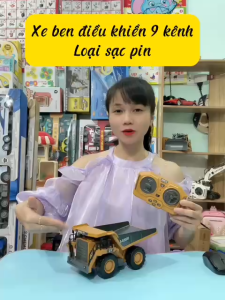 Xe Ben Điều Khiển Từ Xa 9 Kênh Nhiều Chức Năng Phát Âm ThanhTthùng Hợp Kim Sử Dụng Pin Sạc