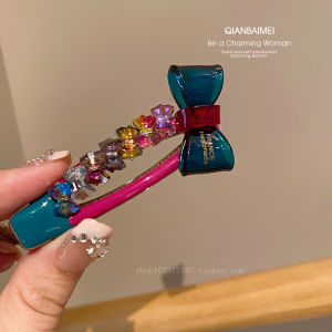 South Korea Dongdaemun Fancy Barrettes Young Adult Color Bow Bangs Side Clip Elegant Side Clip Duckbill Clip Female