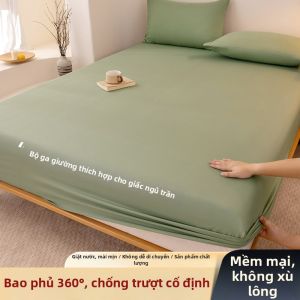 MANCAI | Bộ 3 Chiếc Drap Nệm Toàn Phần Chống Trượt Bằng Cotton Có Thể Giặt