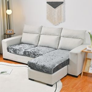 1pc Shiny Velvet Jacquard Elastic Sofa Slipcover Non-slip Sofa Cover 1 2 3 Seater Sofa Seat Cushion Cover