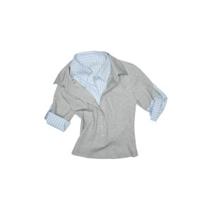 1JINN STUDIO | Polo Collar False Two-piece Fashionable Womens T-shirt