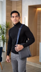 VIVIBAGS #305 Leather Sling Bag for Men 2N1