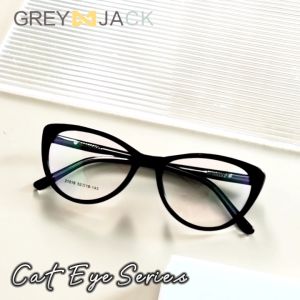 Grey Jack Frame Kacamata Bisa Minus Antiradiasi Blueray Photocromic Style Cat Eye TR+ACETATE Fashion Kekinian Wanita Dewasa Terbaru 21016