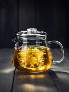 GIANXI | Glass Flower Tea Kettle With Tea Leaf Filter For Home Use