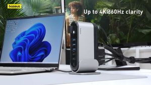 【Local Stock-48 hours shipped】Baseus 17 in 1 USB C HUB Type C to Multi HDMI USB 3.0 with Power Adapter Docking Station for MacBook Pro RJ45 OTG USB Ports USB C HUB