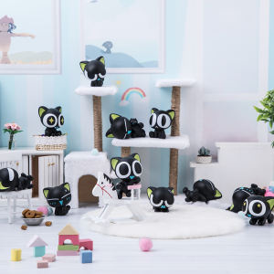 Creative Cat Girl Car Decoration Toy Blind Box Birthday Gift PVC Material Animation Toy Collectible Rooster Little Black Cat