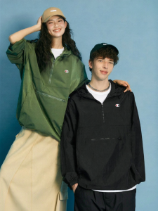 Champion | Couple Hooded Lightweight Semi-zipper Casual Jacket