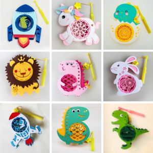 [SG Seller]Mid-Autumn Festival Cartoon Felt Fabric Music Lantern/DIY cartoon LED Lantern